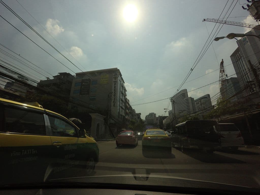 Street view near bamboo lebanese restaurant