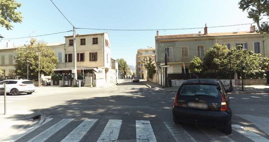 Street view near blue ice